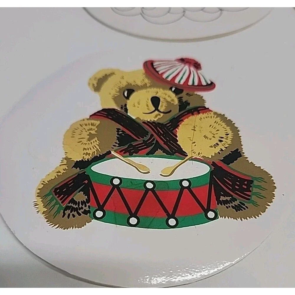 Vtg 90s Set Of 4 Christmas Coasters‎ 4